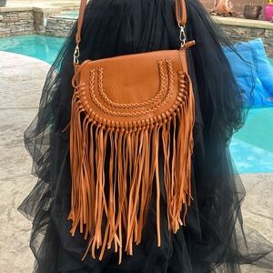 NWT BOHO CHIC FRINGE MSGR BAG